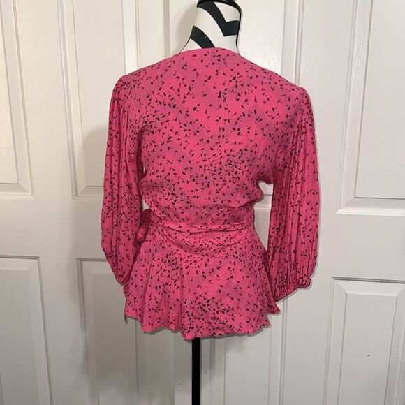 GANNI Barra Crepe Wrap Top - Picture 4 of 6